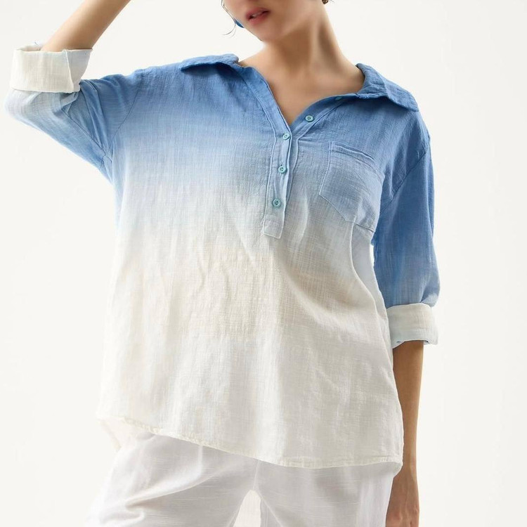 شومیز آمبره لینن ایتالیایی کار ترک