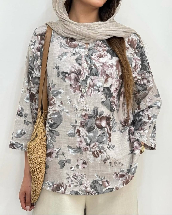 شومیز زنانه لینن ایتالیایی فریسایز تا ۴۸