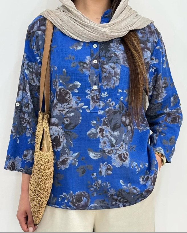 شومیز زنانه لینن ایتالیایی فریسایز تا ۴۸