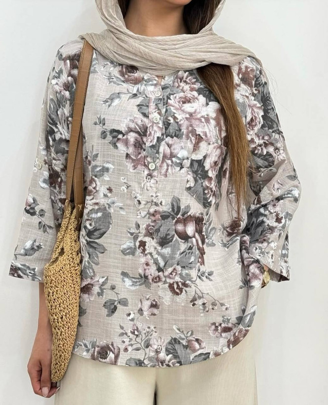 شومیز زنانه لینن ایتالیایی فریسایز تا ۴۸